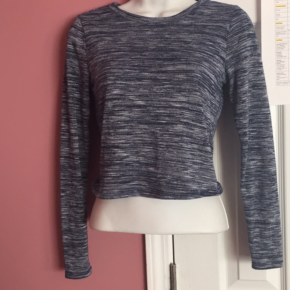 A blue crop top